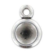 Pendentif porte cabochon PureCrystal 1028 1088 8 mm Placage Argent fin vieilli x1|raw }}