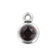 Pendentif porte cabochon PureCrystal 1028 1088 8 mm Placage Argent fin vieilli x1