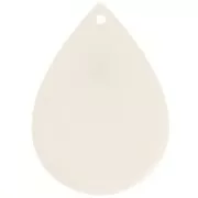 Pendentif goutte en acétate - 31x22 mm - Ecru x1