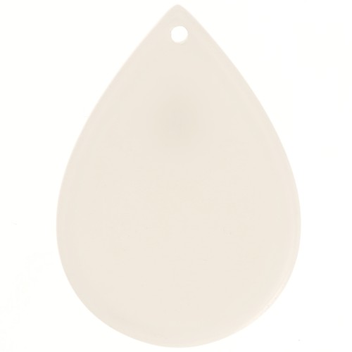 Pendentif goutte en acétate - 31x22 mm - Ecru x1