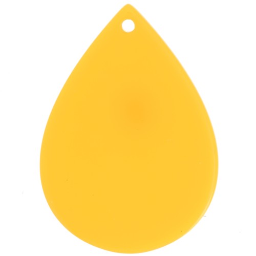 Pendentif goutte 31x22 mm en acétate - Jaune x1