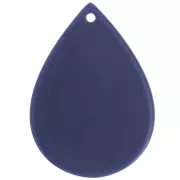 Pendentif goutte en acétate - 31x22 mm - Bleu foncé x1