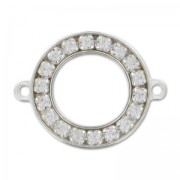 Intercalaire strass rond 2 anneaux 15,5 mm en Argent 925 x1|raw }}