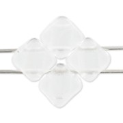 Perles en verre 2 trous Silky Bead 6x6 mm Crystal  x50|raw }}