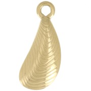 Breloque coquillage moule 20x8 mm - Acier inoxydable 304 Doré x1