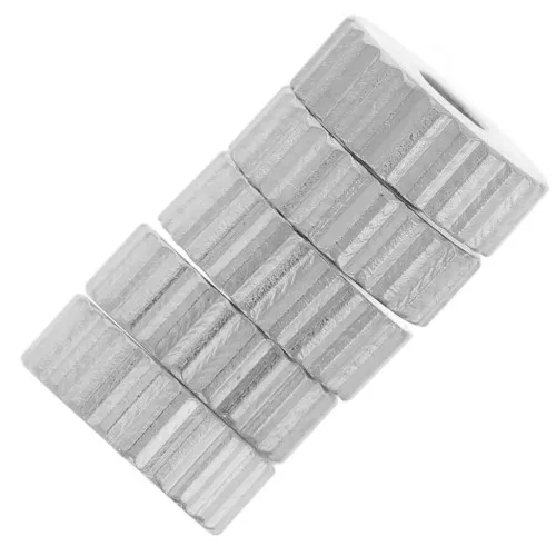Perles rondelles striées 6 mm - Acier inoxydable 316L x5