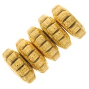 Perles rondelles avec petites boules 5 mm - Acier inoxydable 304L Doré x5