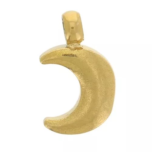 Breloque lune 7x4 mm - Acier inoxydable 304L Doré x1
