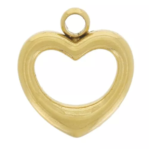 Breloque coeur évidé 8x7.5 mm - Acier inoxydable 304L Doré x1
