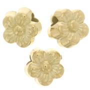 Perles fleurs 6 mm en acrylique métallisée  CCB - Doré x10|raw }}