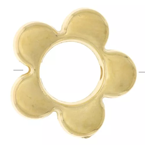 Perles fleurs 15 mm en acrylique métallisée CCB - Doré x4