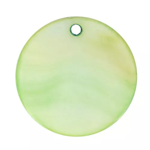 Sequins rond épais Nacre 20 mm Vert x10
