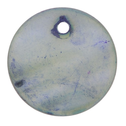 Sequins rond épais Nacre 20 mm Bleu x10