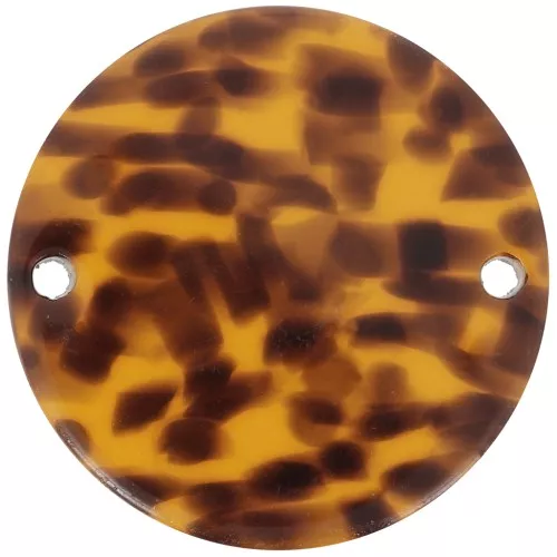 Intercalaire rond 20 mm en acétate - Terrazzo Marron - Noir x1