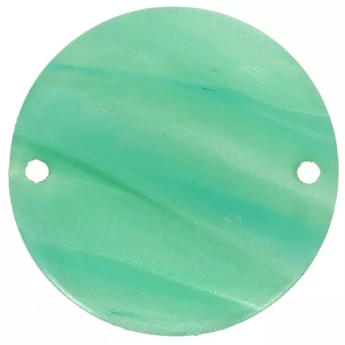 Intercalaire rond 20 mm en acétate - Marbré Multi-vert nacré x1