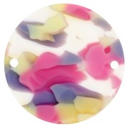Intercalaire rond 20 mm en acrylique - Terrazzo Vanille - Rose Pastel x1|raw }}