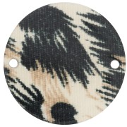 Intercalaire rond 20 mm en acétate - Léopard Noir - Marron x1|raw }}
