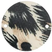 Intercalaire rond 20 mm en acétate - Léopard Noir - Marron x1