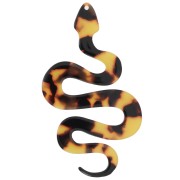 Pendentif serpent 67x38 mm en acétate - Ecaille de tortue - Marron - Noir x1|raw }}