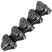 Perles fleurs cloches en verre 8x10 mm - Jet Hematite x10
