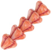 Perles fleurs cloches en verre 8x10 mm - Corail Red x10|raw }}