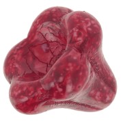 Perle fleur cloche en verre 11x13 mm - Opaque Bordeaux x1