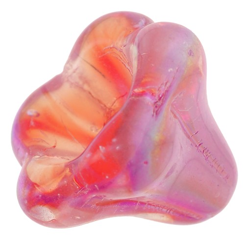 Perle fleur cloche en verre 11x13 mm Crystal Red AB x1