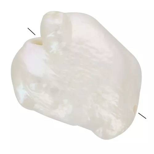 Perle d'eau douce Keshi baroque irrégulière - 10 à 14 mm - Grade AAA - Blanc x1