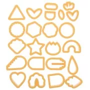 Set de 24 emporte-pièces plastique pour polymère - Géométrique - Fleurs - Coeurs