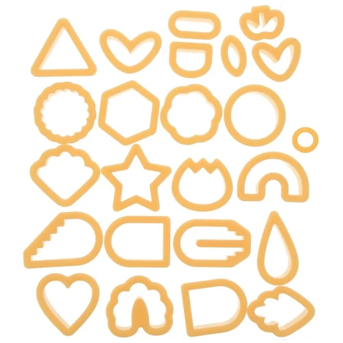 Set de 24 emporte-pièces plastique pour polymère - Géométrique - Fleurs - Coeurs