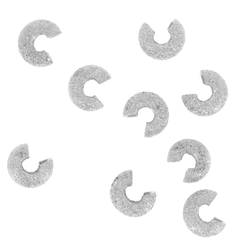 Caches perles à écraser diamantés 4 mm Argenté x50