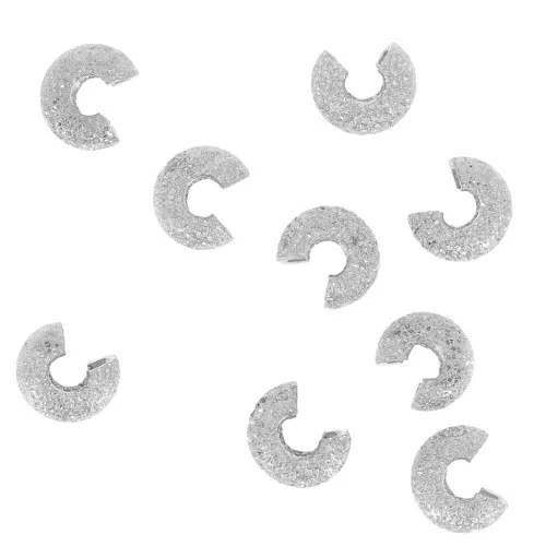 Caches perles à écraser diamantés 4 mm Argenté x50