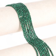 Perles rondes facettées 3 mm pierre gemme - Malachite x39cm
