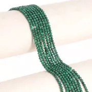 Perles rondes facettées 3 mm pierre gemme - Malachite x39cm