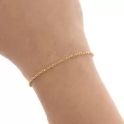 Chaîne maille jaseron 1,9 mm Doré à l'or fin satiné x1m