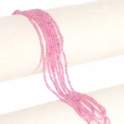 Perles  rondes facettées 2 mm en pierre gemme  - Tourmaline rose x39cm
