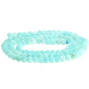 Perles rondes aplaties facettées 4x3 mm - Amazonite x40cm|raw }}
