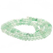 Perles rondes aplaties facettées 4x3 mm - Strawberry Quartz Vert x39cm|raw }}