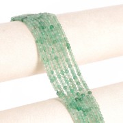 Perles rondes aplaties facettées 4x3 mm - Strawberry Quartz Vert x39cm