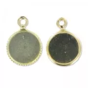 Serti pendentif pour cabochon fond plat 8 mm doré HQ x1