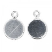Serti pendentif pour cabochon fond plat 6 mm argenté HQ x1