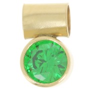 Breloque oxyde zirconium Emerald 4 mm avec accroche tube Gold filled (Or laminé)