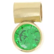 Breloque oxyde zirconium Emerald 4 mm avec accroche tube Gold filled (Or laminé)