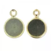 Serti pendentif pour cabochon fond plat 6 mm doré HQ x1