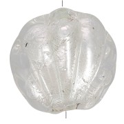 Perle de Murano coquillage - 15 mm - crystal et feuille d'argent x1