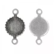 Serti intercalaire pour cab fond plat 6 mm argenté vieilli x10