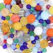 Assortiment de perles de bohème rondes - Multicolore x50g