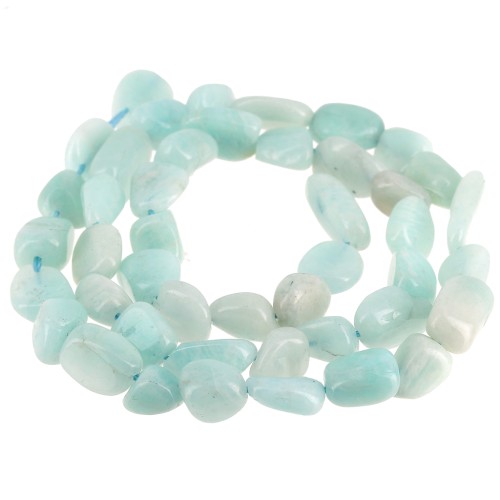 Perles nuggets irréguliers 7 - 8 mm pierre gemme - Amazonite x38cm