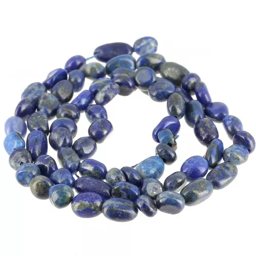 Perles nuggets irréguliers 4 - 6 mm pierre gemme - Lapis Lazuli x39cm