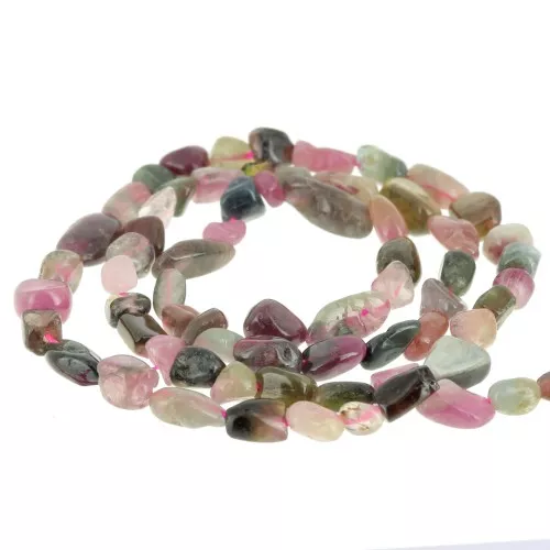 Perles nuggets irréguliers 4 - 6 mm pierre gemme - Tourmaline x40cm